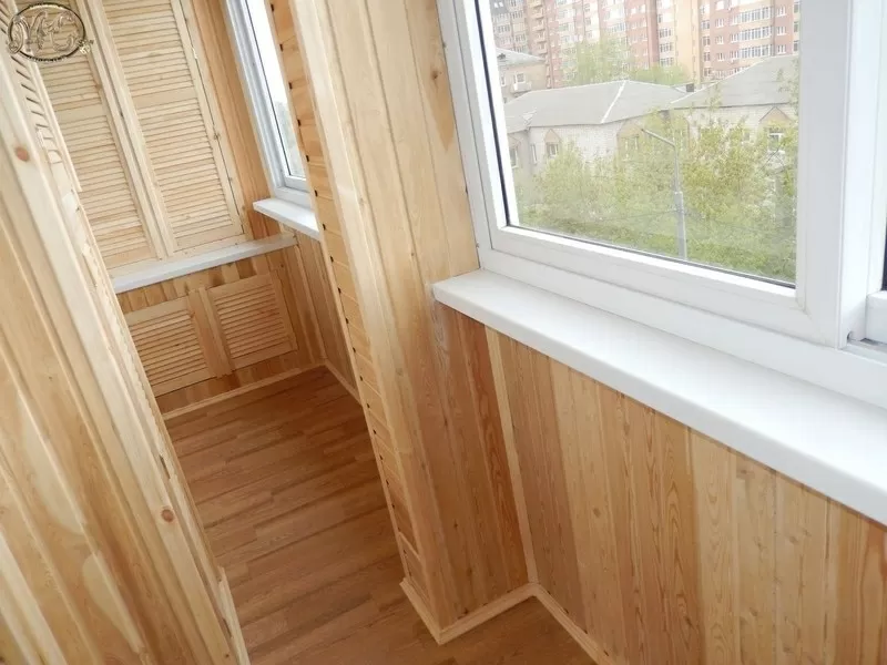 Внутренняя отделка,  утепление балкона,  лоджии. Обшиваю деревянной ваго 8
